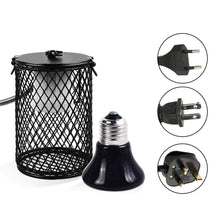 Load image into Gallery viewer, Pet Heated Lamp Scald Proof Ceramic Heating Lamp Set With Safety Cage Emitter Heat Lamp Pet Supplies Chickens Reptile Lamp
