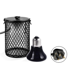 Pet Heated Lamp Scald Proof Ceramic Heating Lamp Set With Safety Cage Emitter Heat Lamp Pet Supplies Chickens Reptile Lamp