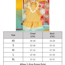 Load image into Gallery viewer, Yellow Pleated Summer Dress For Dogs Yellow Lace High Collar Dog Clothes Big Bowknot Tutu Dress For Ladies 2020 Pet Apparel 9562
