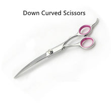 Load image into Gallery viewer, Pet Grooming Scissors Stainless Steel Cats and Dogs Hair Seam Scissors Up and Down Curved Scissors Sharp Haircut Pet Tool Set
